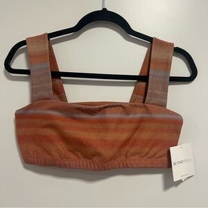 Beyond Yoga SoftMark Squared Bra Ombre Sunset Longline Crop Size L NWT